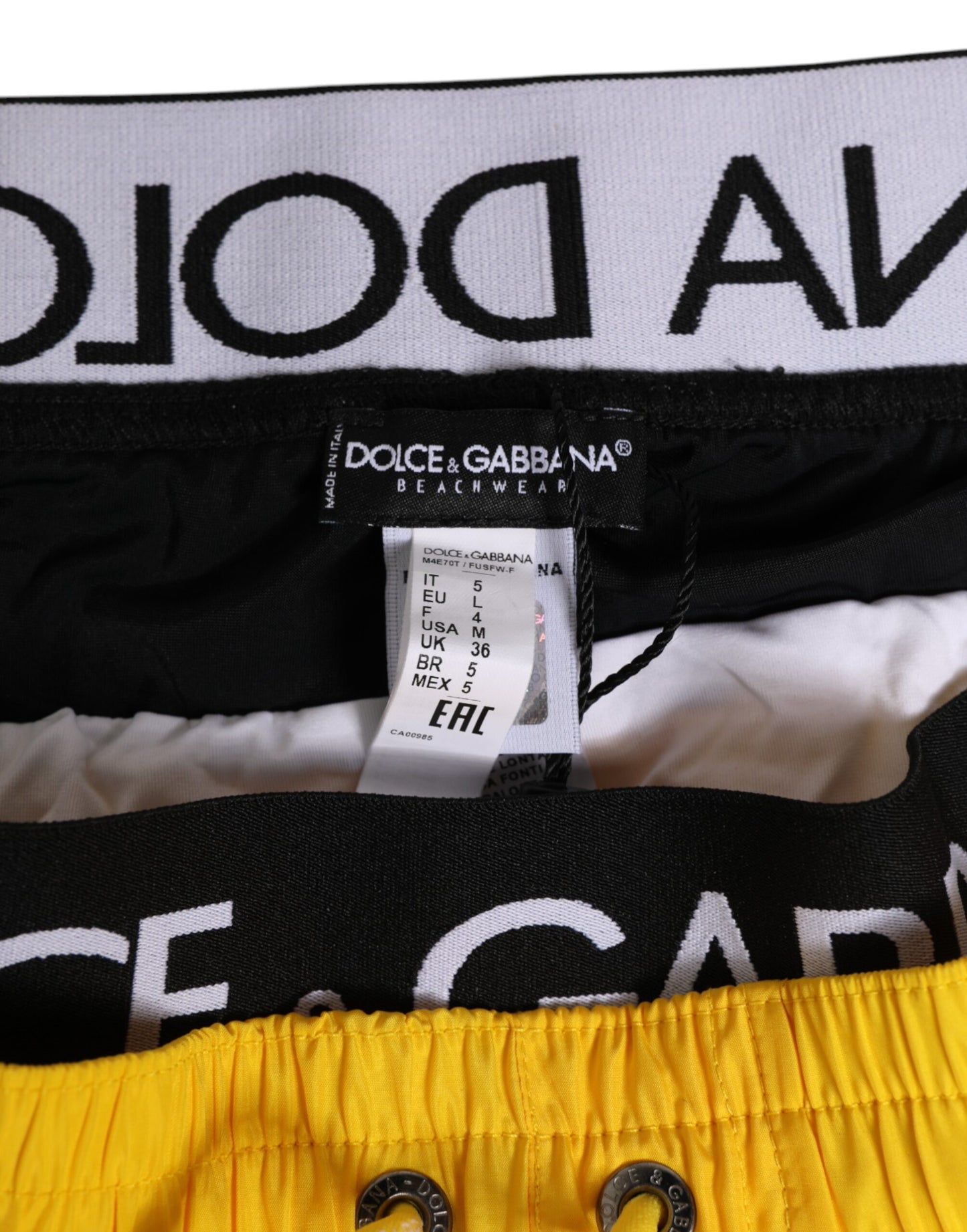 Costum de baie galben cu șnur pentru plajă, pantaloni scurți pentru bărbați