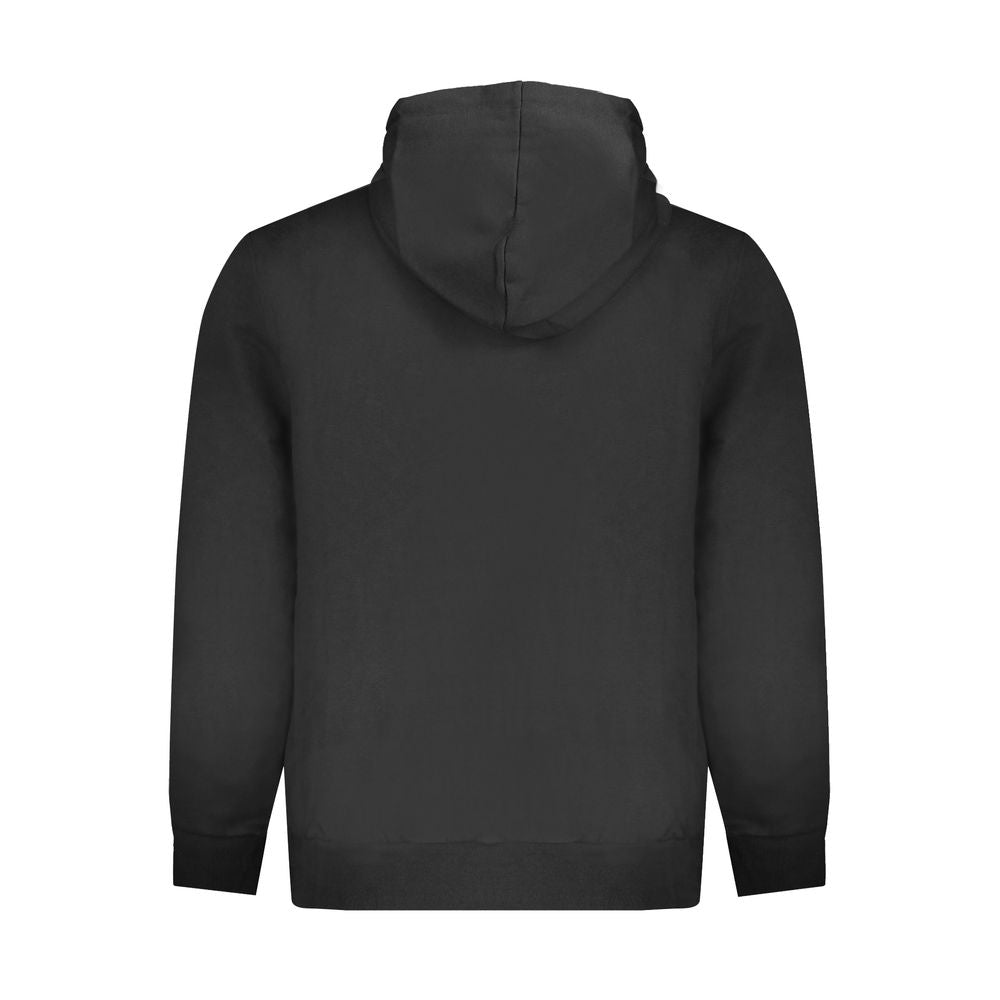 Pulover cu glugă pentru bărbați, negru, din bumbac
