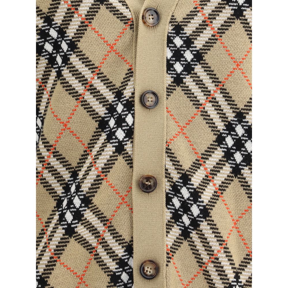 Cardigan din lână cu model Archive Check