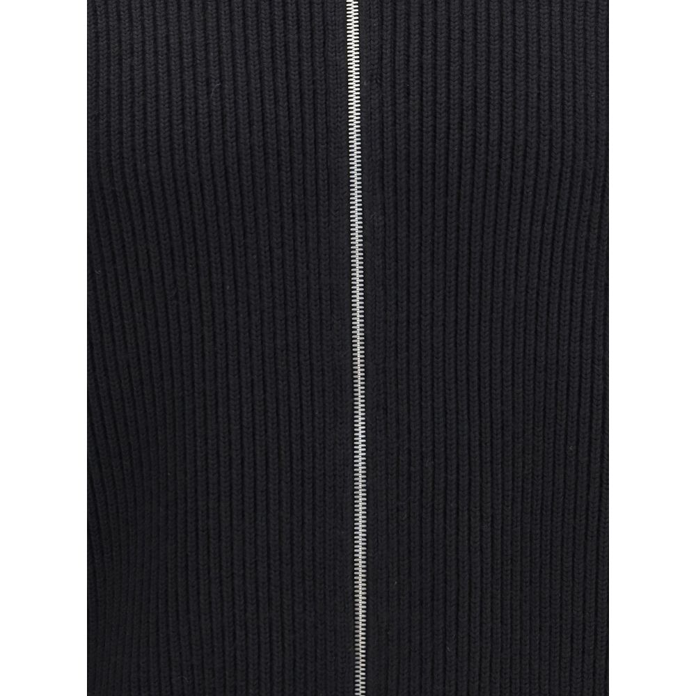 Zipped Cotton Cardigan